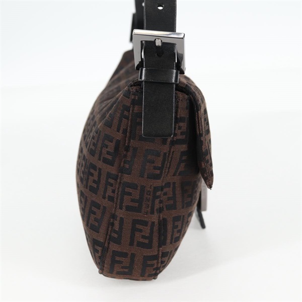 FENDI マンマバゲット ズッキーノ ショルダーバッグ ブラウン ブラック シルバー キャンバスの画像3
