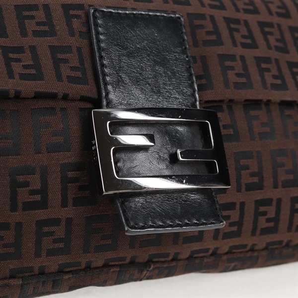 FENDI マンマバゲット ズッキーノ ショルダーバッグ ブラウン ブラック シルバー キャンバスの画像7