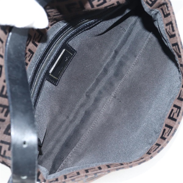 FENDI マンマバゲット ズッキーノ ショルダーバッグ ブラウン ブラック シルバー キャンバスの画像8