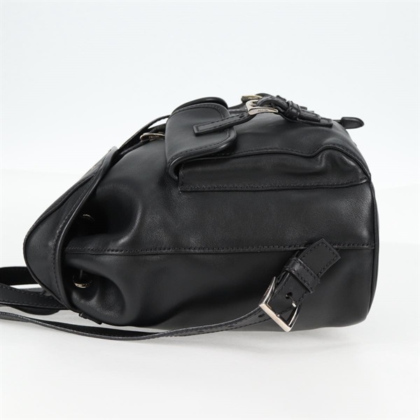 PRADA トライアングル バックパック ブラック シルバー ナッパレザーの画像2