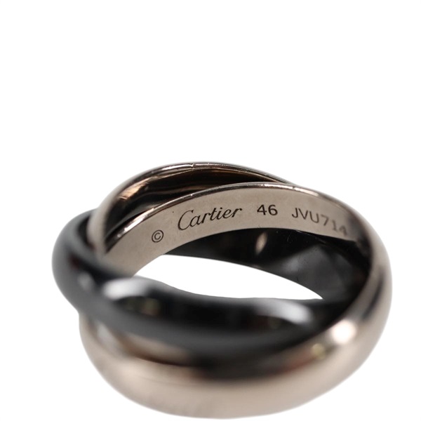Cartier トリニティ リング 46 シルバー ブラック 750WG セラミックの画像3