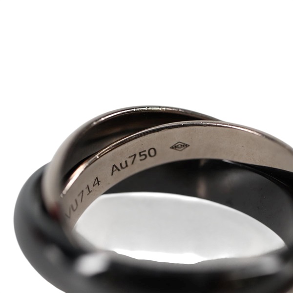 Cartier トリニティ リング 46 シルバー ブラック 750WG セラミックの画像4