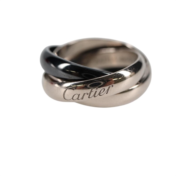 Cartier トリニティ リング 46 シルバー ブラック 750WG セラミックの画像5