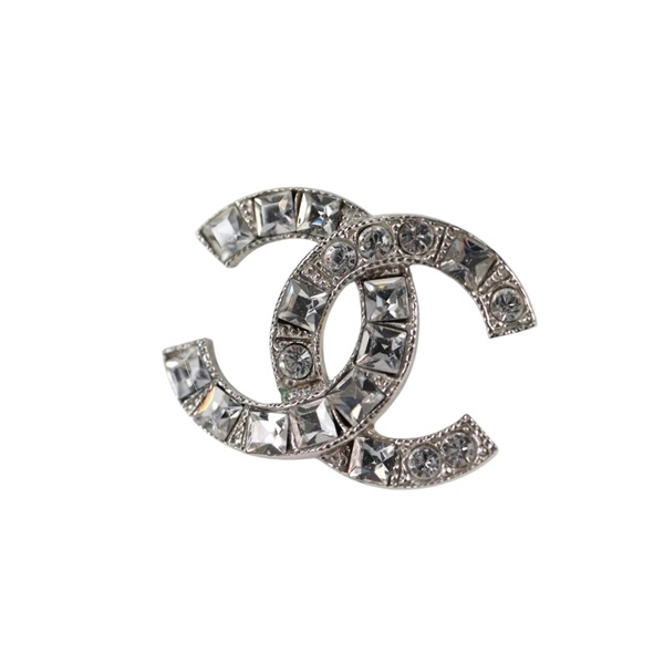 CHANEL ココマーク ピアス シルバー GP ラインストーンの画像2